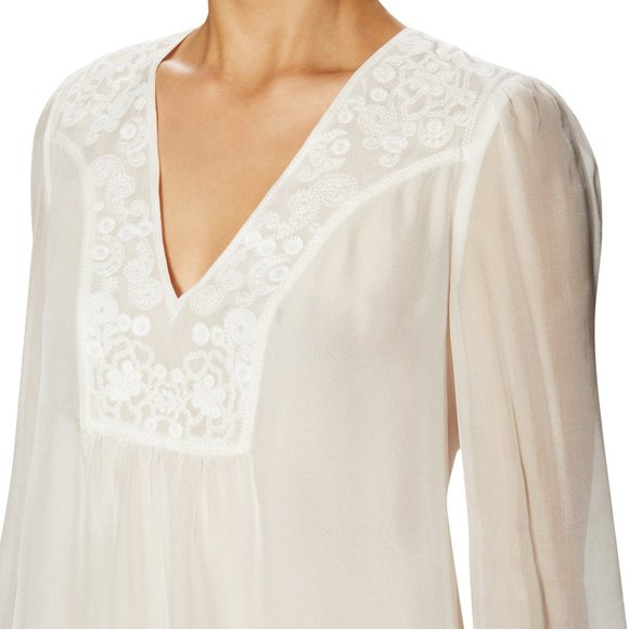 NWT Diane von Furstenberg DVF Silk Embroidered Blouse-V-Neck Top-Work to Weekend - Picture 7 of 16